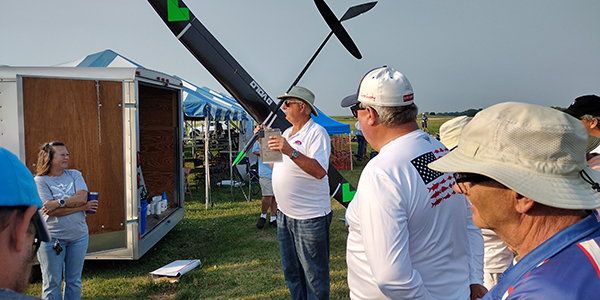 Wally Adasczik explains sailplanes to AMA staff.