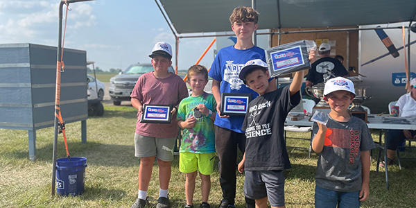 The Junior HLG flyers: Oliver Dillon, first; Wes Reuter, second; and Caleb Finn, third.