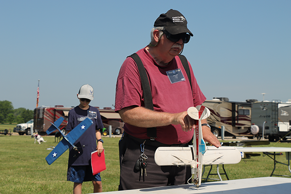 Dave Betz with his 1/2a Scale entry. Christopher Degroff, Dave’s grandson, is behind him with his 1/2a Scale entry.