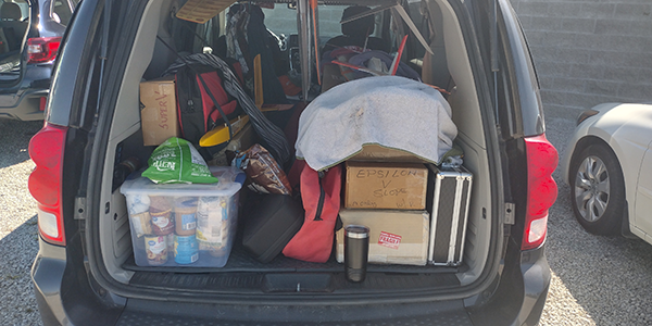 Now that’s a lot of stuff crammed into a minivan! 