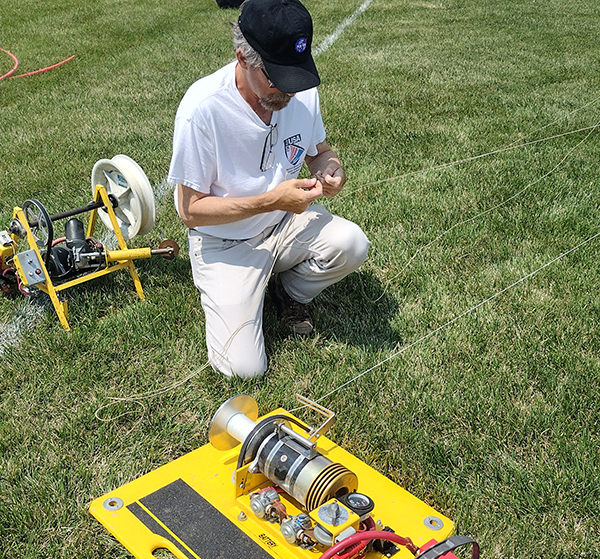 Ed setting up the winch.