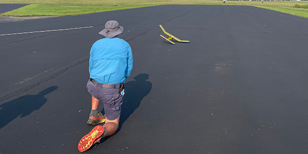  A competitor in AMA Cargo ROGs his model on Wednesday morning.