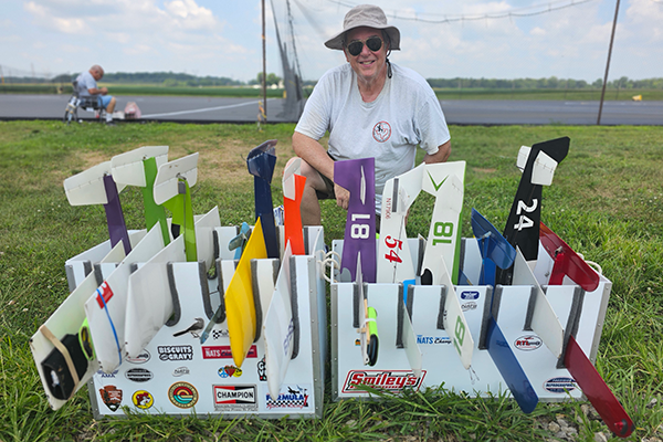 Ever-smiling Bill Bischoff, of TX, with his massive fleet. He feels that, “when at the Nats, you just can’t bring too much ammo.