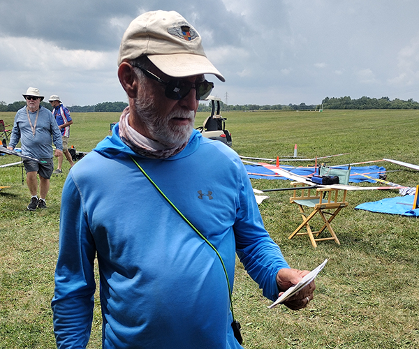 John Kennedy, from East Palatka FL, checking out his lane assignment prior to timing for the author.