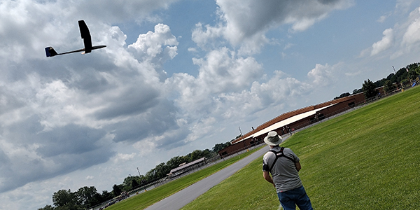 John landing his Catalina XC sailplane after a challenging flight.