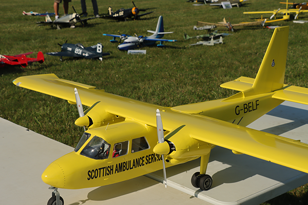 Pete Bauer’s Britten-Norman Islander for F4B. The sister model that was flown in Sport Scale is in the background.