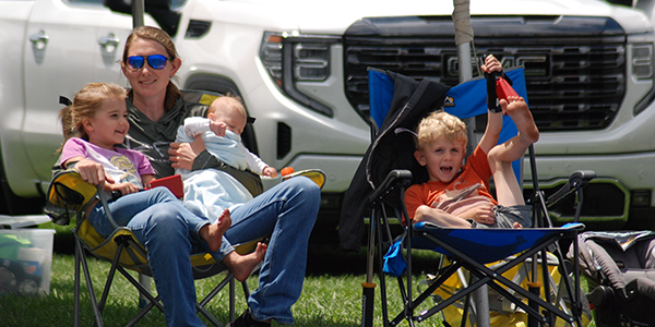 Kevin’s wife, Brenna, and their children were cheering him on from the sidelines!