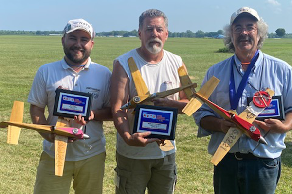 The 2024 Formula 40 winners: Chris Montagino, first; James VanSant, second; and Glen VanSant, third.