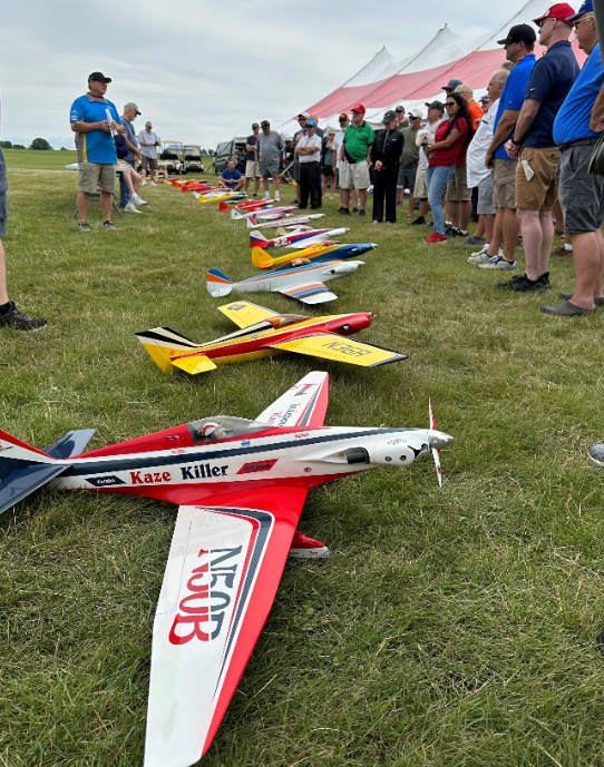 The lineup of Formula 1 (F1) models on display. 