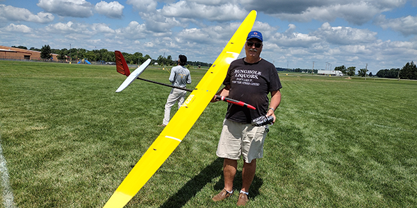 XC Soaring Contest Director Wally Adasczik and his Super Whamadyne Supra.