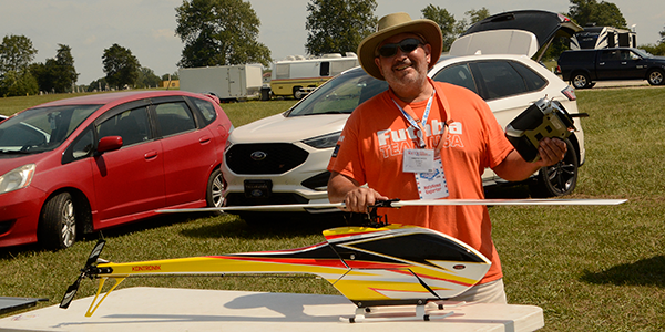 The author returning from his final flight of the day.