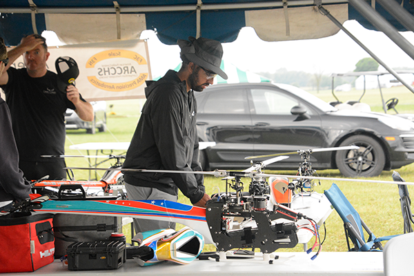 A little pre-competition readying of a model in the pit area.