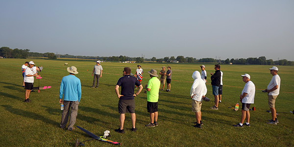 Gathering for the morning’s pilot meeting.