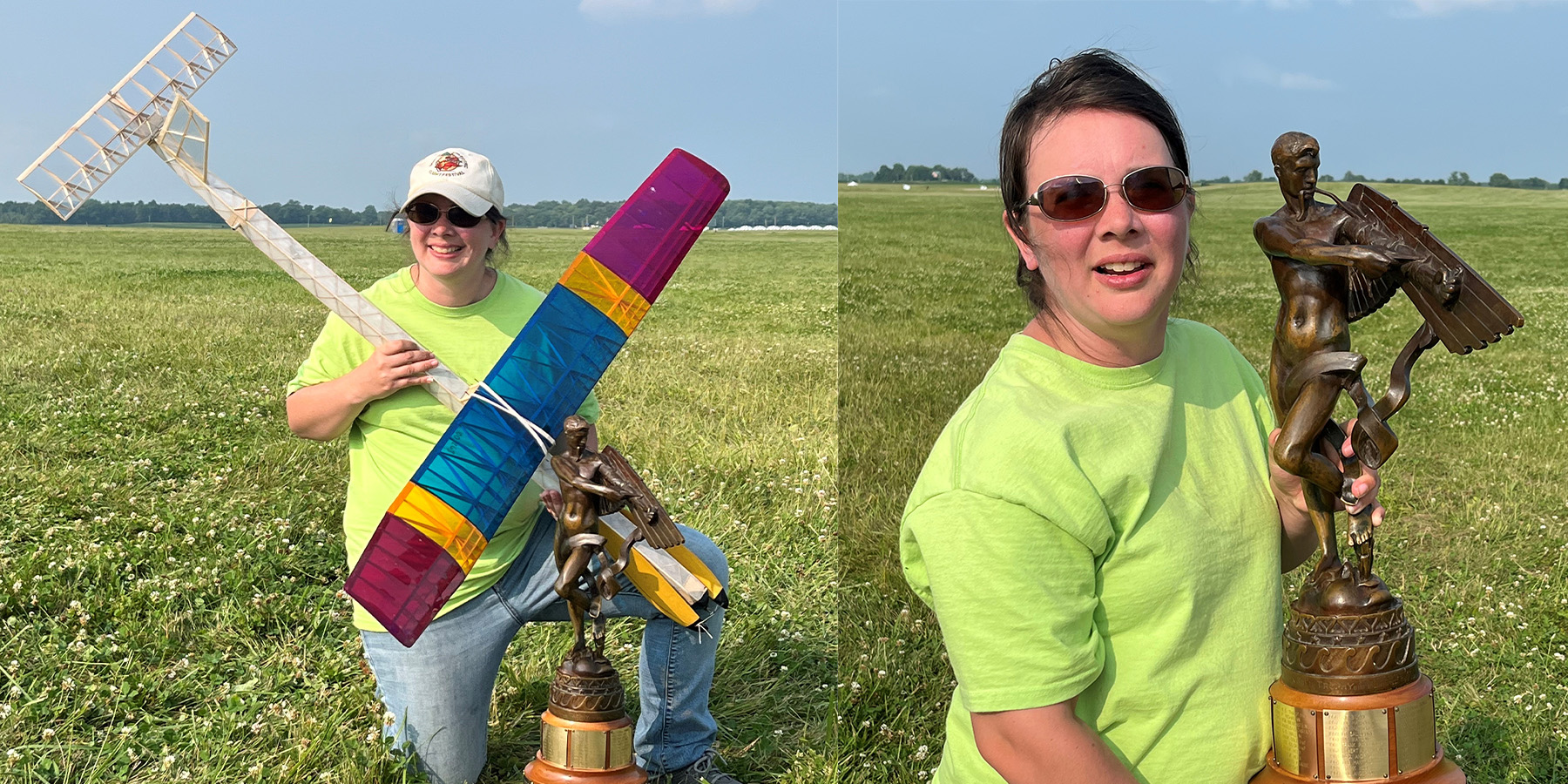 Hope Finn, her winning model, and the magnificent B. H. Mulvihill Trophy. 