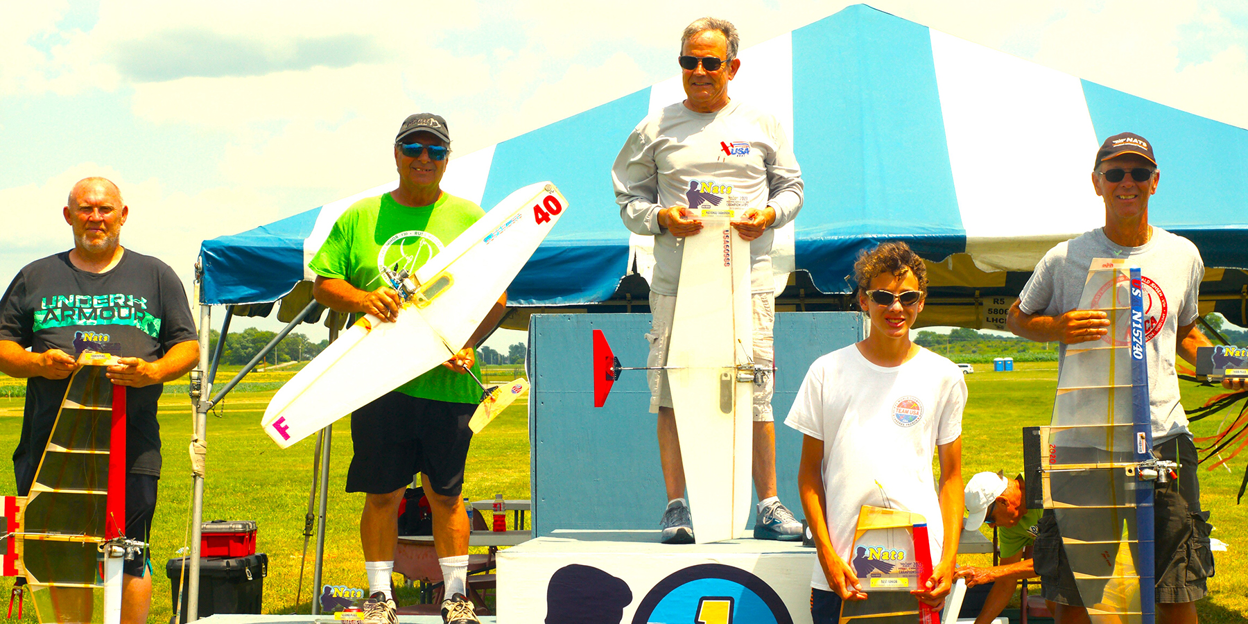 Greg Machen (far left; fourth), Pete Athans (second), Chris Gay (top; first), Jeff Johnson (far right; third), and Sam Londke (i