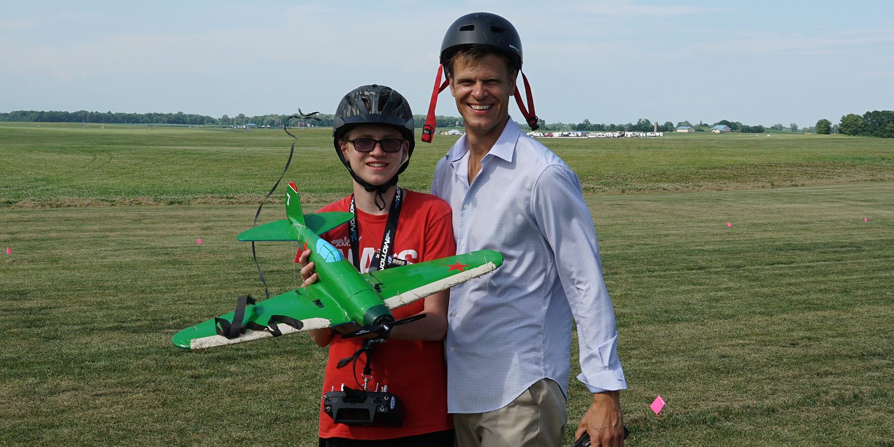 9.	Max Fagen with his father.