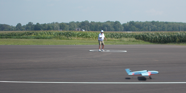 Mike Schmidt on his takeoff roll at the beginning of his first flight.