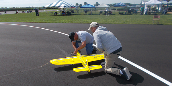 Dave Trible prepping on the circle for an official flight.