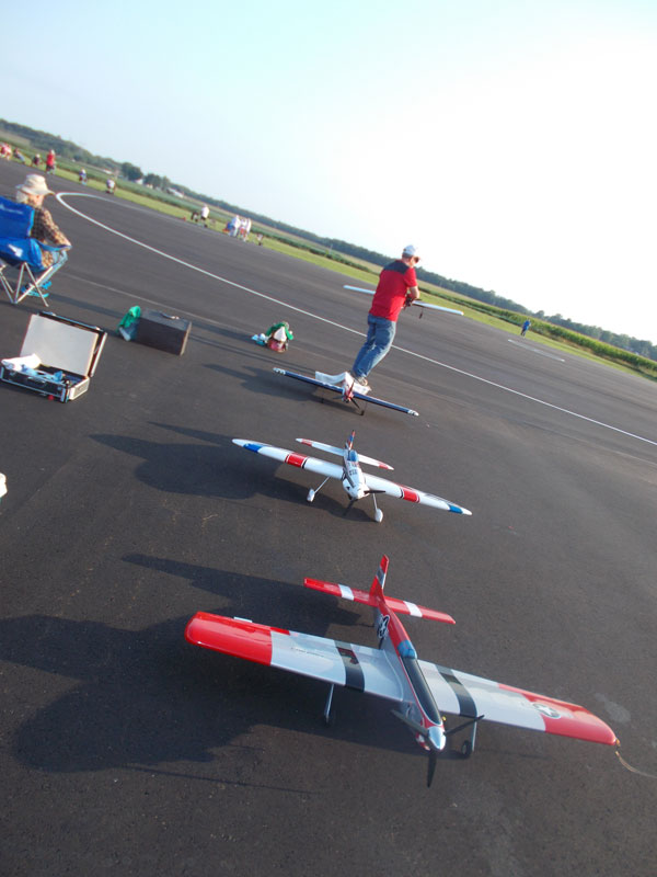 The Open pit area, with Paul getting ready to go out for an official flight.