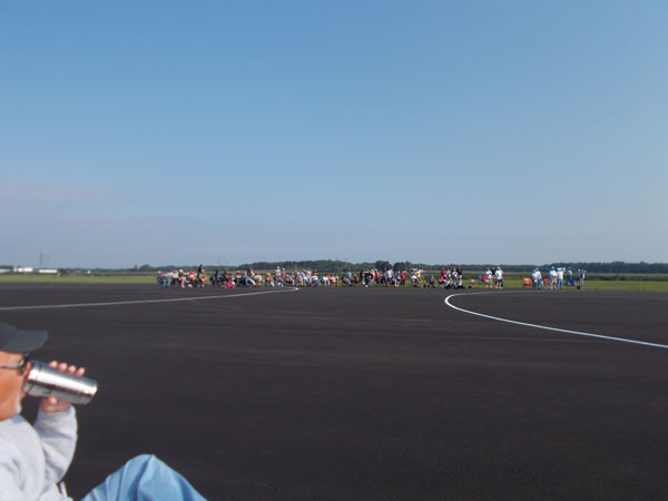 The spectators set up to watch … or the peanut gallery, as I like to call them.