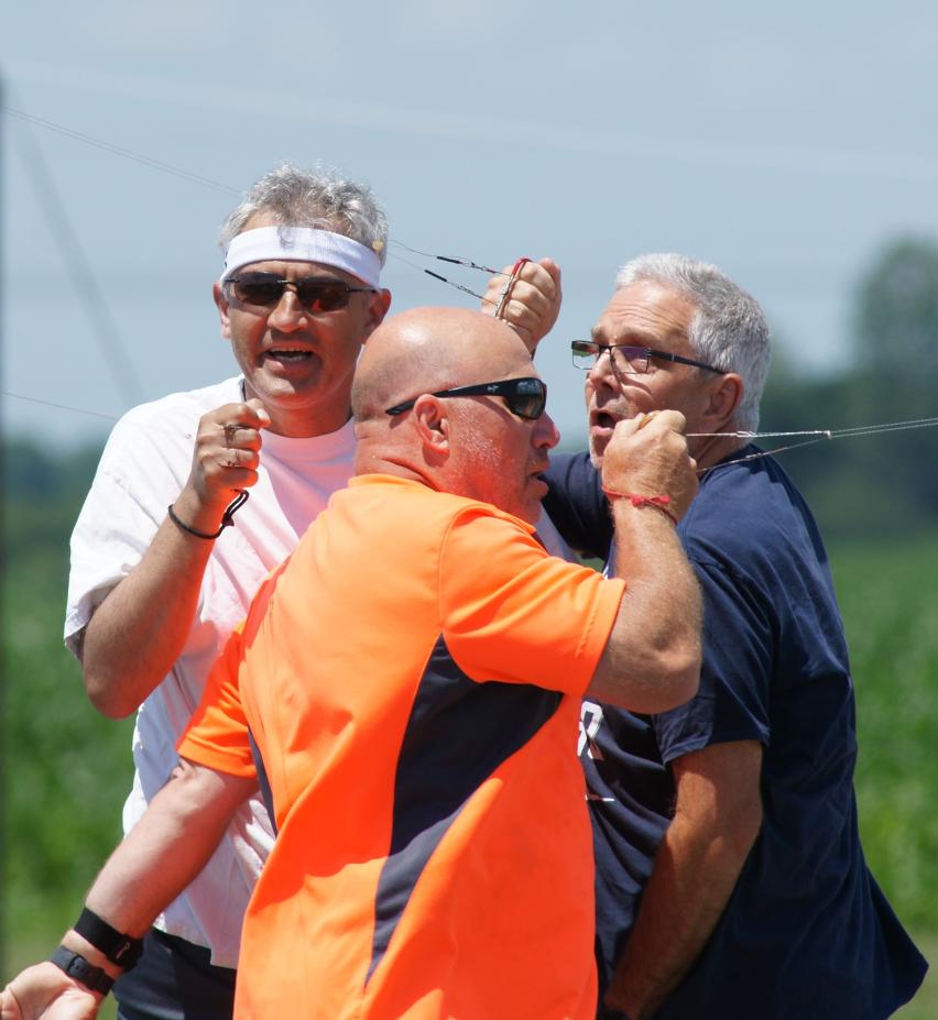 Alex Topunov (left), Dave Fischer, and Tom Fluker fly in the F2C Team Trials. The F2C team did not compete at the twice-postpone