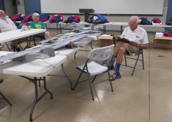 Airplanes waiting to be processed at the 2024 CL Navy Carrier Nats.