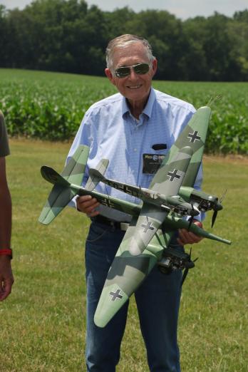 Keith Trostle with his Mistel model