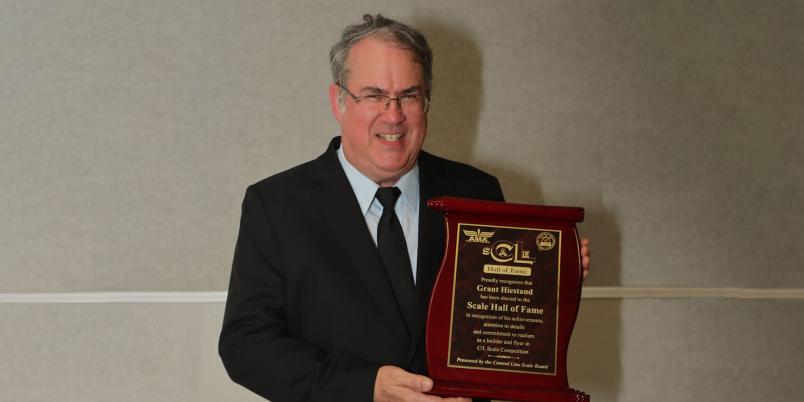 Grant Hiestand with his CL Scale Hall of Fame award