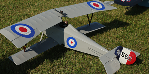 Allen Goff’s F4B Nieuport 11 with a gas-powered engine.