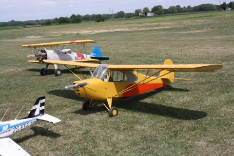 Ted Roman’s Aeronca finished in dope and fabric powered by a Kavan K50 engine. It was entered in Open Class.