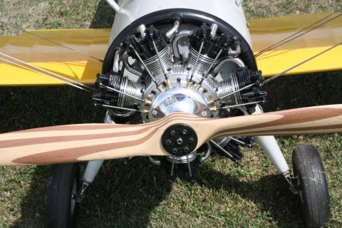 The business end of Steve Eagle’s PT-17 Stearman with the UMS 7 cylinder radial engine ready for another flight.