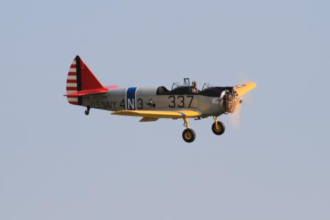 Tim Dickey’s PT-23 making a pass, during competition. With the radial engine, this model has great presence in the air.