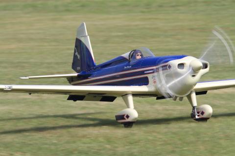 The Super Chipmunk by Tamas with a wingspan of 113 inches, powered by a DA-120cc gas engine. It finished 3rd in Team Scale.