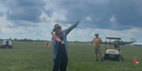 Andy Tomasch and his OT Catapult Obarski airplane.