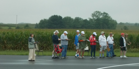 The assembly of judges during the warm-up flight.