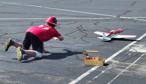 Zack Paine launches his father, Corey Paine’s, Formula 1 plane.