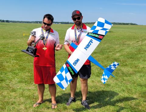 One more picture of your AMA 426 Super Sport Quickie 500 National Champion and runner up, Mathew Fehling (L) and Jacob Raquet (R) with trophy donated and made by Marcus Blanchard.