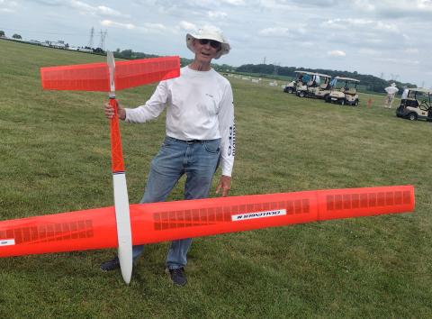 Tom Skully with his Challenger. Tom flies this sailplane in Nostalgia with great skill.