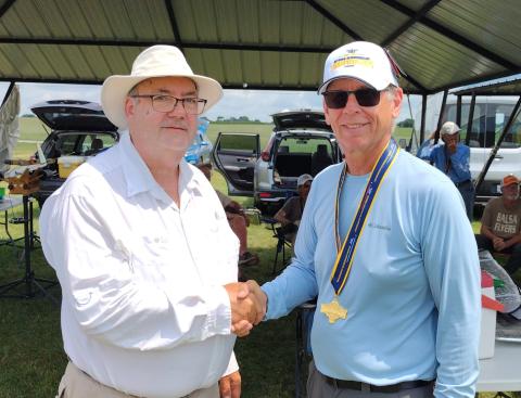 Mike Lachowski receives his gold medal in Unlimited.