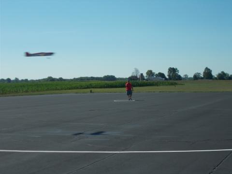 Joe Daly flying his plane in Open.