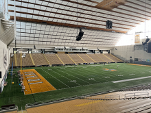 The Kibbie Dome on the morning of July 3.