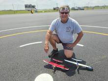 Patrick Hempel, of Rochwall TX, has his two Cox-powered Class I racers ready to rock (after some earlier frustration).