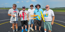 The Class 1 Mouse Race winners (L-R): Patrick Hempel, the author, Bill Bischoff, Doug Mayer from California, and Mike Hazel.