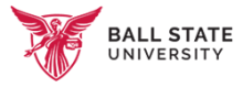 Ball State University logo with red emblem.